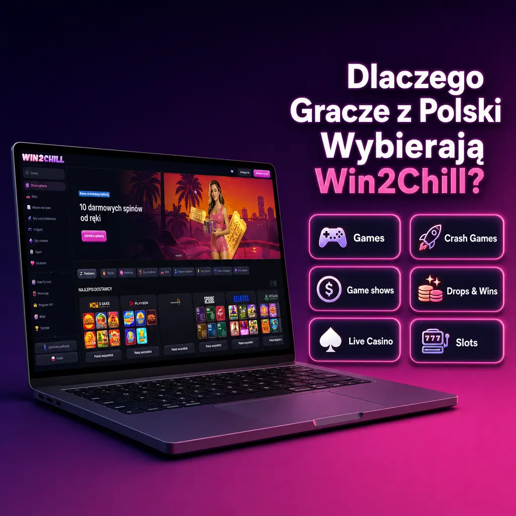 Polskojęzyczne kasyno Win2Chill z BLIK, bonusem 300% do 12640 zł i ponad 7000 grami online