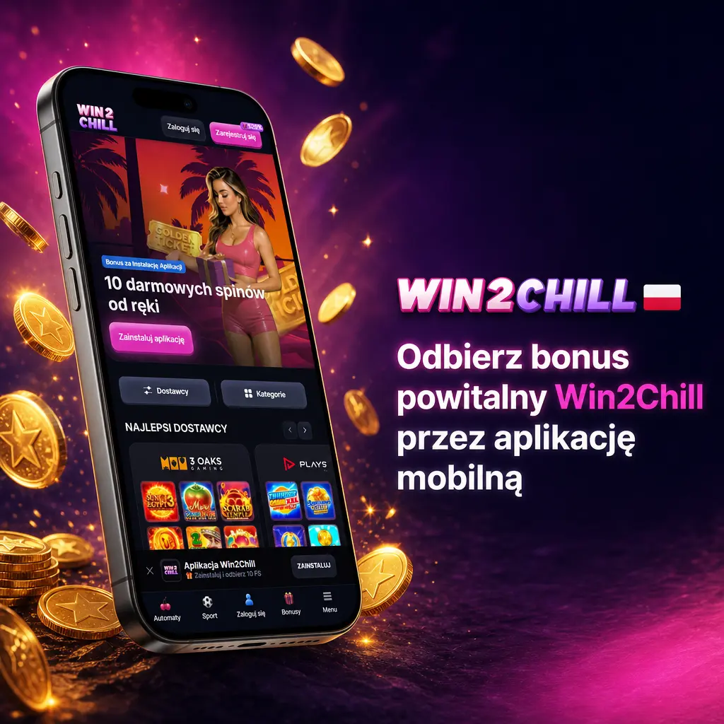 Aplikacja mobilna Win2Chill na Android i iOS z sekcją bonusów powitalnych