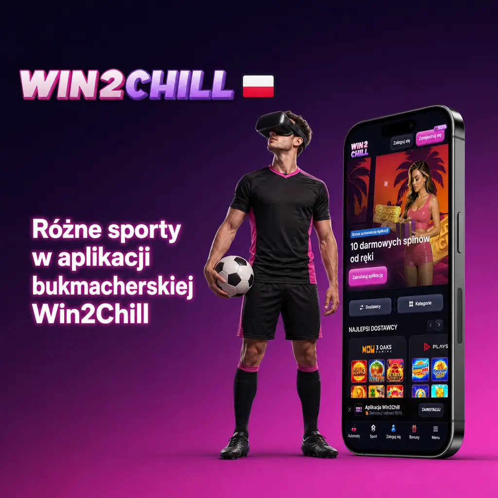 Różne dyscypliny sportowe dostępne w aplikacji bukmacherskiej Win2Chill: piłka nożna, koszykówka, tenis